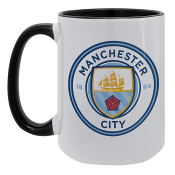Manchester City FC , Κούπα Mega 15oz, κεραμική Μαύρη, 450ml