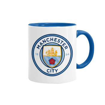 Manchester City FC , Mug colored blue, ceramic, 330ml