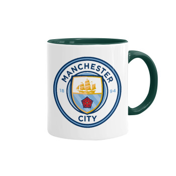 Manchester City FC , Mug colored green, ceramic, 330ml