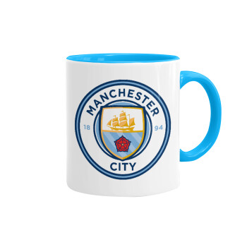 Manchester City FC , Κούπα χρωματιστή γαλάζια, κεραμική, 330ml