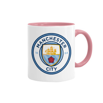 Manchester City FC , Κούπα χρωματιστή ροζ, κεραμική, 330ml