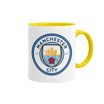 Manchester City FC , Κούπα χρωματιστή κίτρινη, κεραμική, 330ml