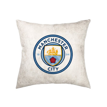 Manchester City FC , Μαξιλάρι καναπέ Δερματίνη Γκρι 40x40cm με γέμισμα