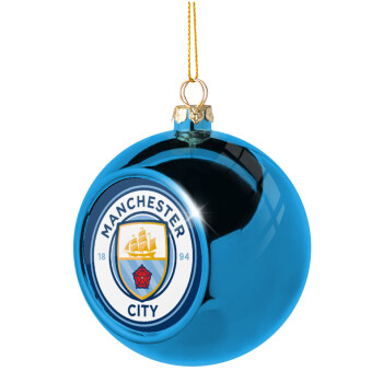 Manchester City FC , Χριστουγεννιάτικη μπάλα δένδρου Μπλε 8cm