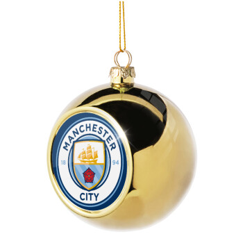 Manchester City FC , Χριστουγεννιάτικη μπάλα δένδρου Χρυσή 8cm
