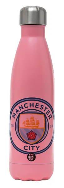 Manchester City FC — Metal mug thermos Pink Mat (Stainless steel), double wall, 500ml