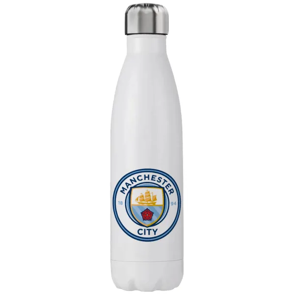 Manchester City FC — Μεταλλικό παγούρι θερμός (Stainless steel), διπλού τοιχώματος, 750ml
