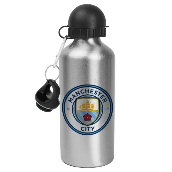 Manchester City FC — Μεταλλικό παγούρι νερού, Ασημένιο, αλουμινίου 500ml
