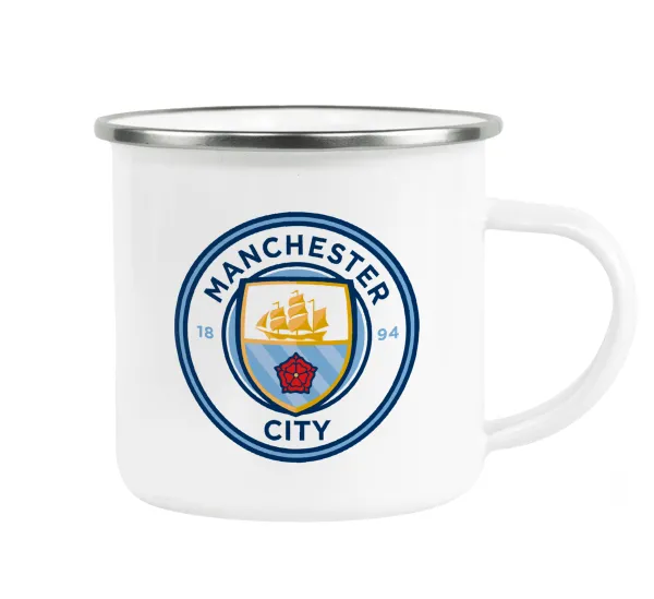 Manchester City FC — Metallic enamel cup white 360ml