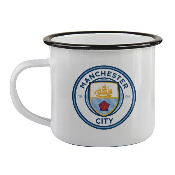 Manchester City FC — Enamel mug with black rim, 360ml