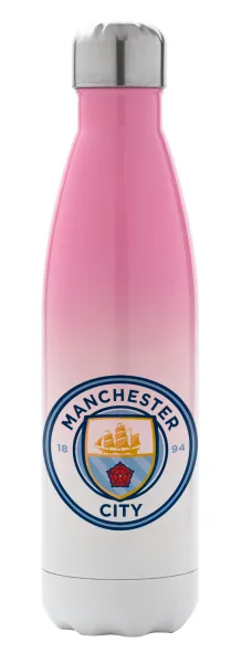 Manchester City FC — Μεταλλικό παγούρι θερμός Ροζ/Λευκό (Stainless steel), διπλού τοιχώματος, 500ml