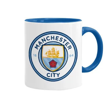 Manchester City FC , Κούπα χρωματιστή μπλε, κεραμική, 330ml
