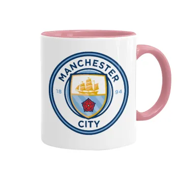 Manchester City FC , Κούπα χρωματιστή ροζ, κεραμική, 330ml