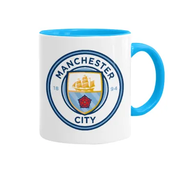 Manchester City FC , Κούπα χρωματιστή γαλάζια, κεραμική, 330ml