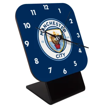 Manchester City FC , Επιτραπέζιο ρολόι ξύλινο με δείκτες (10cm)