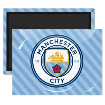 Manchester City FC , Ορθογώνιο μαγνητάκι ψυγείου διάστασης 9x6cm