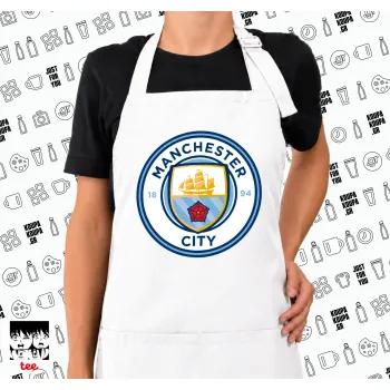 Manchester City FC , Ποδιά μακριά Σεφ ολόσωμη με τσέπες white (ΕΝΗΛΙΚΩΝ)