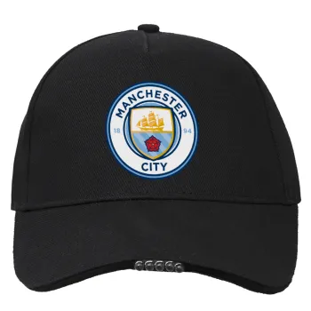 Manchester City FC , Καπέλο Εργασίας & Δραστηριοτήτων με LED Φως - Ιδανικό για Νύχτα & Χαμηλό Φωτισμό (100% ΒΑΜΒΑΚΕΡΟ, ΕΝΗΛΙΚΩΝ, UNISEX)