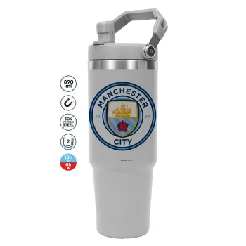 Manchester City FC , ΓΚΡΙ χρώματος Θερμός Ανοξείδωτο 890ml (30oz) με χερούλι