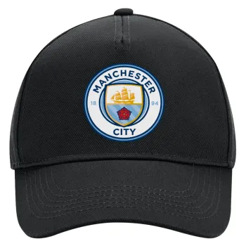 Manchester City FC , Adult Ultimate Hat BLACK, (100% COTTON DRILL, ADULT, UNISEX, ONE SIZE)