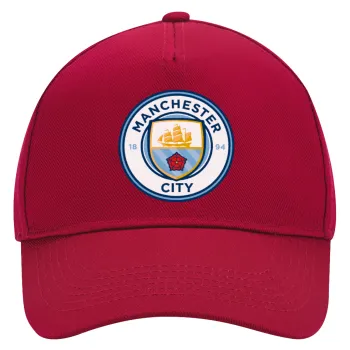 Manchester City FC , Adult Ultimate Hat RED, (100% COTTON DRILL, ADULT, UNISEX, ONE SIZE)