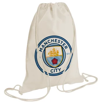 Manchester City FC , Backpack bag GYMBAG natural (28x40cm)