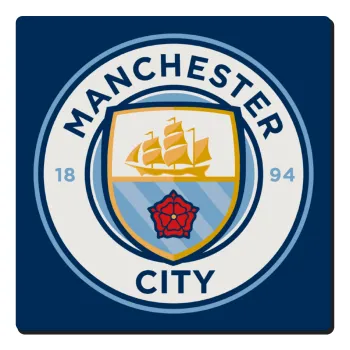 Manchester City FC , Τετράγωνο μαγνητάκι ξύλινο 6x6cm
