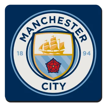 Manchester City FC , Τετράγωνο μαγνητάκι ξύλινο 9x9cm