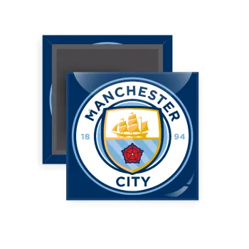 Manchester City FC , Μαγνητάκι ψυγείου τετράγωνο διάστασης 5x5cm