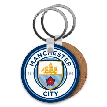 Manchester City FC , Μπρελόκ Ξύλινο στρογγυλό MDF Φ5cm