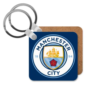 Manchester City FC , Μπρελόκ Ξύλινο τετράγωνο MDF
