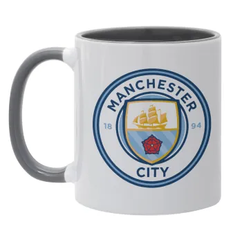 Manchester City FC , Κούπα χρωματιστή γκρι, κεραμική, 330ml