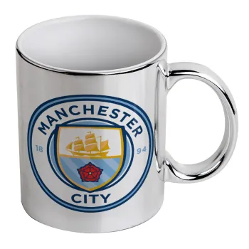 Manchester City FC , Κούπα κεραμική, ασημένια καθρέπτης, 330ml