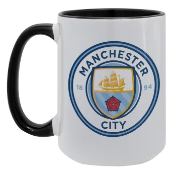 Manchester City FC , Κούπα Mega 15oz, κεραμική Μαύρη, 450ml