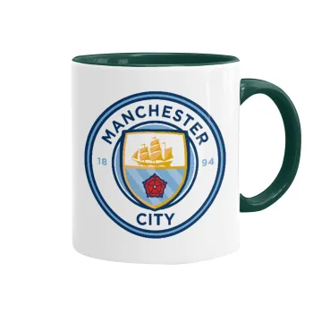 Manchester City FC , Κούπα χρωματιστή πράσινη, κεραμική, 330ml