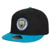 Child's Flat Snapback Hat, Black/Blue (100% COTTON, CHILD, UNISEX, ONE SIZE)