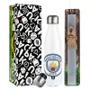 Easter candle, metallic white thermos bottle (500ml) & aromatic flat candle (30cm) (GRAY)