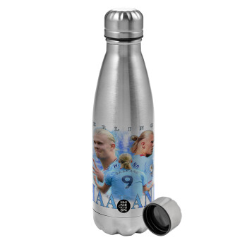 Erling Haaland, Metallic water bottle, stainless steel, 750ml