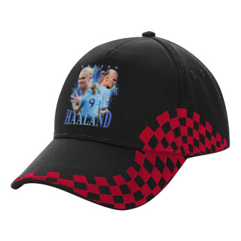 Erling Haaland, Adult Cap RACING Ultimate Black/Red, (100% COTTON DRILL, ADULT, UNISEX, ONE SIZE)