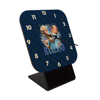 Erling Haaland, Quartz Table clock in natural wood (10cm)