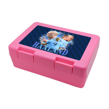 Erling Haaland, Children's cookie container PINK 185x128x65mm (BPA free plastic)