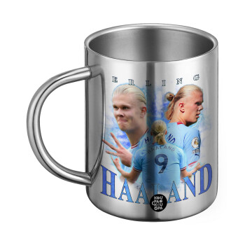 Erling Haaland, Ανοξείδωτη Μεταλλική Κούπα 450ml - Διπλού Τοιχώματος