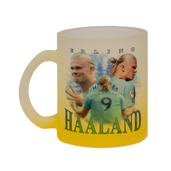 Erling Haaland, Κούπα γυάλινη δίχρωμη με βάση το κίτρινο ματ, 330ml