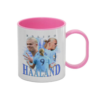 Erling Haaland, Κούπα (πλαστική) (BPA-FREE) Polymer Ροζ για παιδιά, 330ml