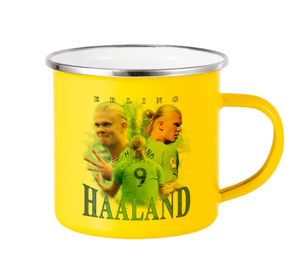 Erling Haaland — Yellow Enamel Metallic Cup 360ml