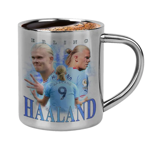 Erling Haaland — Double-wall metal cup for espresso (220ml)