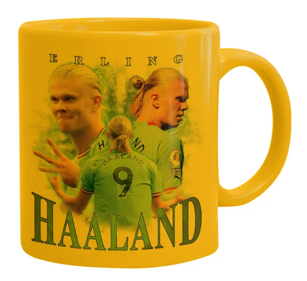 Erling Haaland — Ceramic coffee mug yellow, 330ml