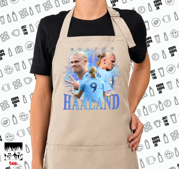 Erling Haaland — SAND Ποδιά μαγειρικής μακριά Σεφ ολόσωμη με τσέπες (ΕΝΗΛΙΚΩΝ, SAND, ONE SIZE)