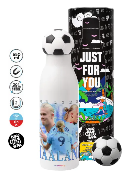 Erling Haaland — Soccer Metal mug thermos, double wall, 550ml