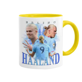 Erling Haaland, Κούπα χρωματιστή κίτρινη, κεραμική, 330ml